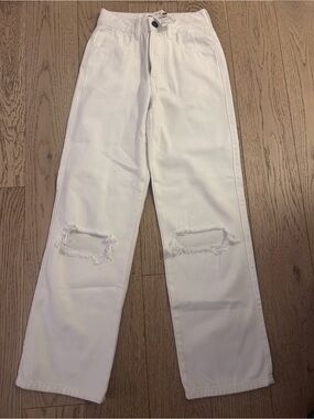 NWT Girls KatieJ White baggy ripped Jeans sz 7/8